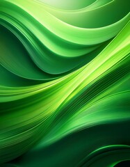 Green bright abstract background with smooth lines