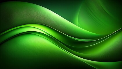Obraz premium Green bright abstract background with smooth lines