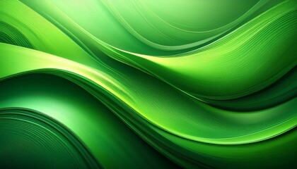 Green bright abstract background with smooth lines