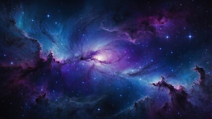 Fototapeta premium Mesmerizing view of a nebula showcasing vibrant colors and intricate formations in deep space at the heart of a distant galaxy