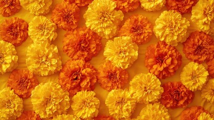 Vibrant Marigold Flowers in Warm Orange and Yellow Shades
