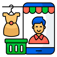 Perfect design icon of mobile dress shopping