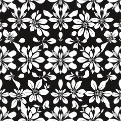 Monochromatic Floral Pattern: Elegant black and white floral seamless pattern. Perfect for textile design, wallpaper, and surface design.  