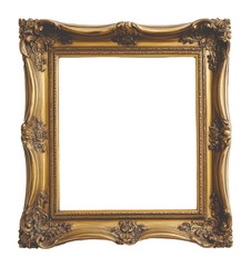 Antique gold ornate picture frame with intricate details