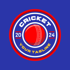 Cricket logo vector isolated. Cricket logo with shield background vector design