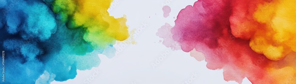 Leinwandbilder colorful watercolor collaborative ecosystem with realtime updates and workflow optimizations
