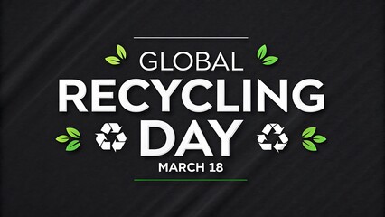 Global recycling day march 18 design illustration style