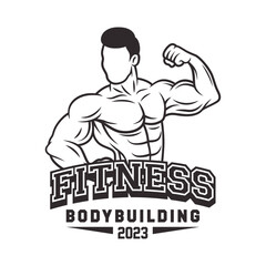 Fitness Gym logo design template isolated. Vintage monochrome sport and fitness logo vector