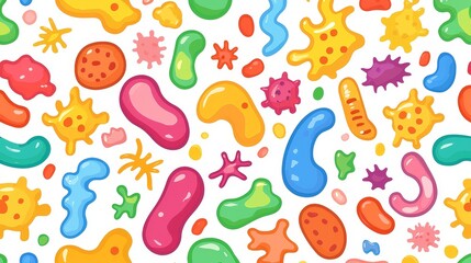 Colorful and High-Quality Microscopic View of Various Shapes and Patterns in a Fun Abstract Design
