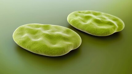 High Quality 3D Illustration of Green Organic Cells With Detailed Texture and Realistic Appearance