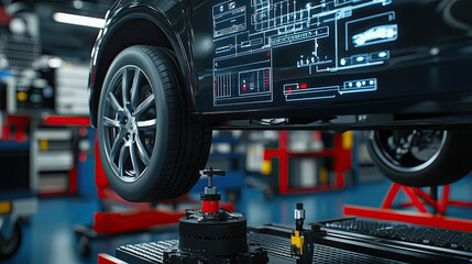 Fototapeta premium Precision Engineered: A Glimpse into the Future of Automotive Manufacturing
