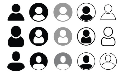User profile icon set. Profile, people silhouette, person, avatar, sign up button vector collection.