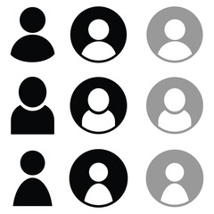 User profile icon set. Profile, people silhouette, person, avatar, sign up button vector collection.