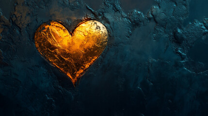 Serca w zbliżeniu, gdzie jasne złote światło oddaje czułość, a ciemność po przeciwnej stronie podkreśla ciężar żalu i wątpliwości. © Sawyer0