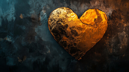 Serca w zbliżeniu, gdzie jasne złote światło oddaje czułość, a ciemność po przeciwnej stronie podkreśla ciężar żalu i wątpliwości. © Sawyer0