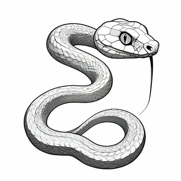 recommend clip art: Minimalist line art of a snake Ai generator