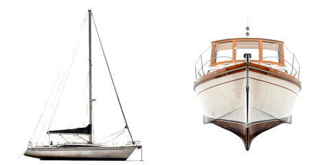 yacht boat isolated on a white background. Generative AI.