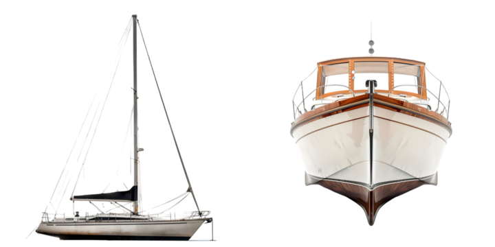 yacht boat isolated on a white background. Generative AI.