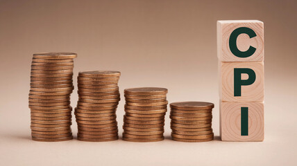 Conceptual depiction of inflation using coins and CPI blocks  
