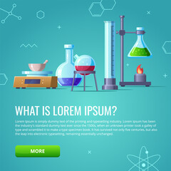 Laboratory background flasks icon set