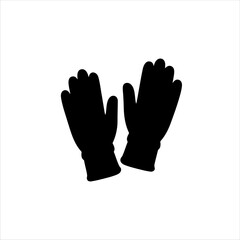 Black gloves silhouette vector design.
