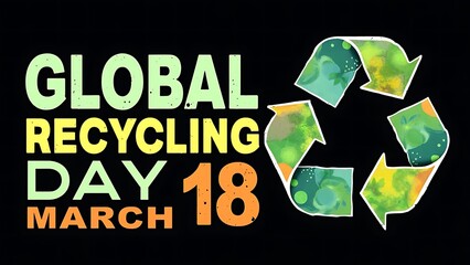 Global recycling day march 18 design illustration style