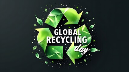 Global recycling day march 18 design illustration style