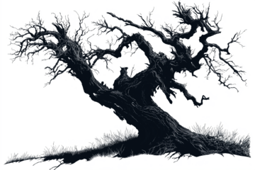 tree silhouette isolated on white