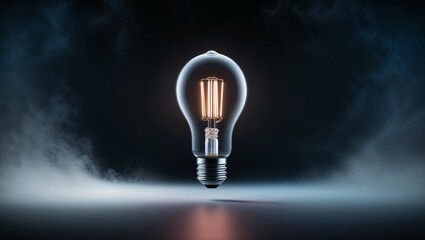 A sleek, illuminated light bulb showcasing intricate circuits, symbolizing modern innovation and ideas.