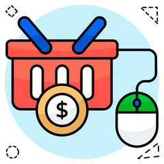 Creative design icon of digital shopping