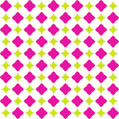 Green Pink Flowers Stars Young Cool Geometric Pattern Modern Shapes Background