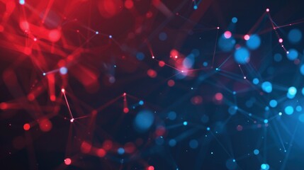 Abstract Network with Red and Blue Lights