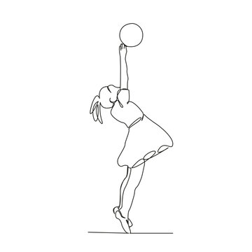 recommend clip art: One continuous single drawing line art flat doodle person, reaching, child, fun, childhood, color image, leisure activity, outdoors, standing. Isolated image hand draw contour on a white background, h