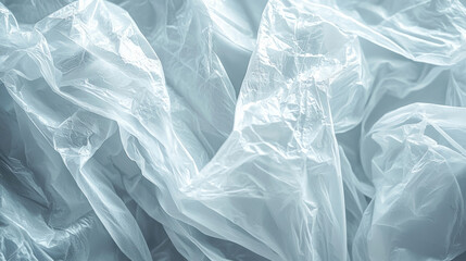 Obraz premium Wrinkled plastic bag texture in a translucent white finish