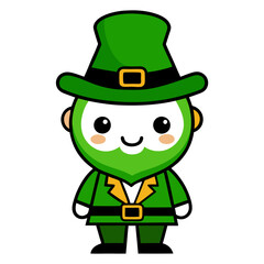 st patricks day leprechaun cartoon character vector icon in green costume. Ireland leprechaun cartoon vector art.