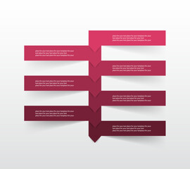 Step by step vertical infographic template with 7 steps, options, parts or processes.