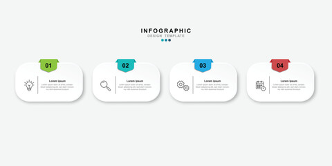 Vector Infographic label design template with icons and 4 options or steps. Can be used for process diagram, presentations