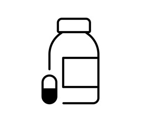 Obraz premium カプセルと瓶のシンプルなイラスト ベクター 