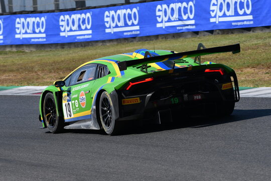 Scarperia, Italy - August 23th 2024: Lamborghini Huracan GT3 Evo 2 of team VSR GT3 drive by Cazzaniga-Frassineti in action during qualifyng session at Mugello Circuit.