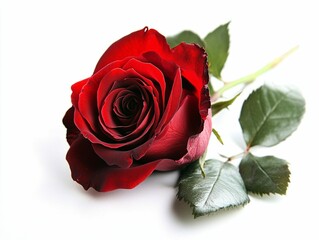 Naklejka premium red rose isolated on white background 