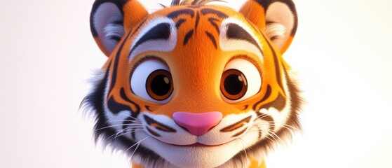 Fototapeta premium close up of a cartoon tiger face