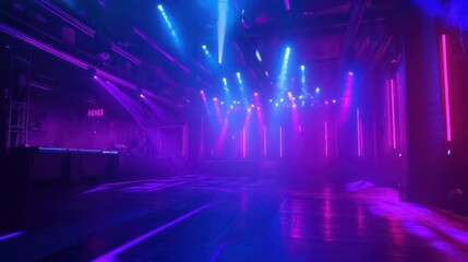 Purple neon light streaks radiating from the center on a dark background, evoking themes of technology, big data, and bots.