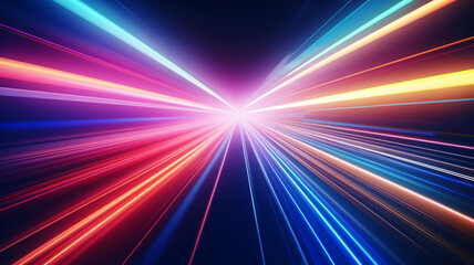 カラフルなネオンカラーの光線（16：9）
