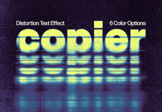 Broken Copier Text Effect Mockup