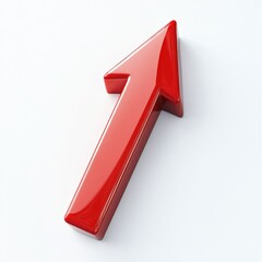 Red arrow pointing upward on a white background