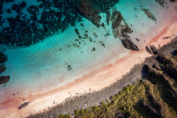 Pink Beach on Padar Island Indonesia