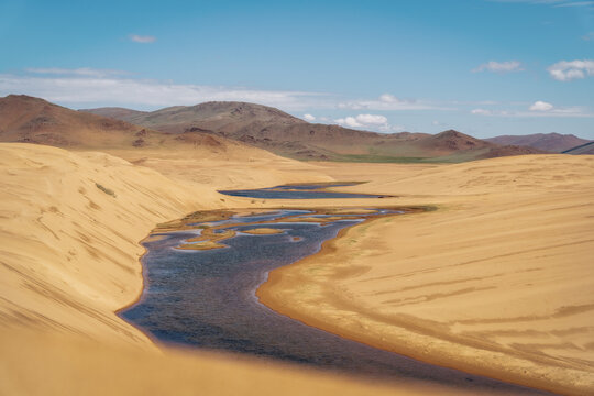 Gobi Desert and Lakes in Central Mongolia