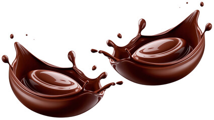 A rich chocolate splash featuring a luscious chocolate bar in mid-motion, perfect for dessert visuals or branding.