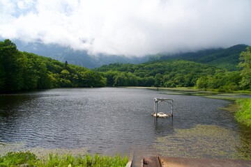 Kagami-ike Pond in Myoko Togakushi renzan National Park in summer