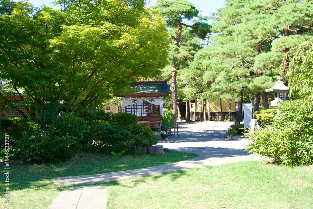 Sticker Scenery of trees in the precincts of Zenkoji Temple